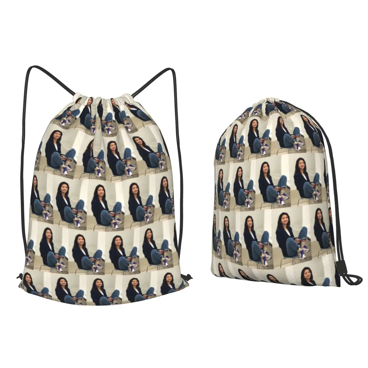 

Kim Tae Ri Backpacks Multi-function Drawstring Bundle Pocket Storage Bag Book Bags for Man Woman Students