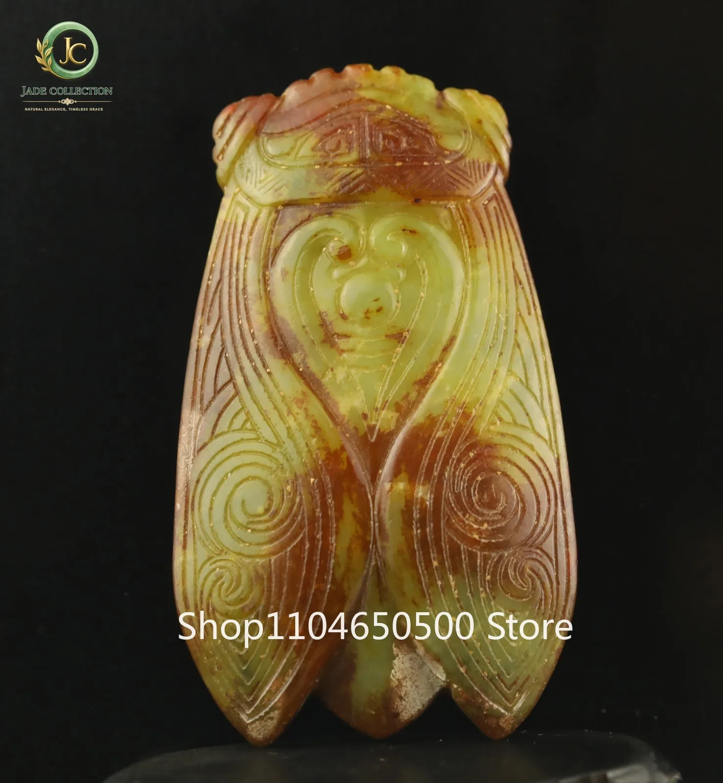 Old natural jade hand-carved statue of cicada pendant #28