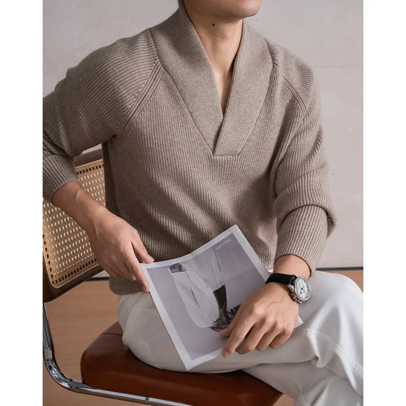 

New Arrival Thickened V-neck Men's Knitted Sweater Casual Sweater