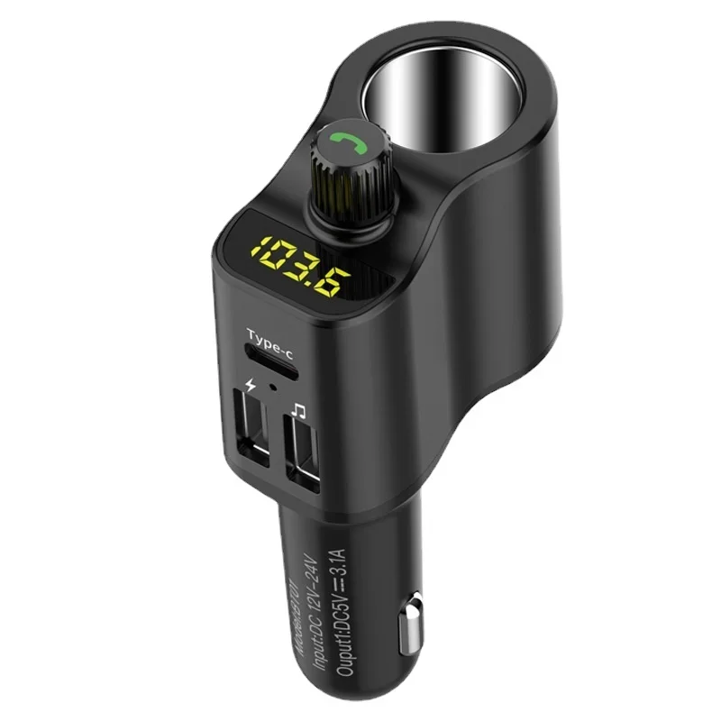Bluetooth Car MP3 Player BT01, Cigarette Lighter Style, Type-C Phone Charger, U Disk Music Play
