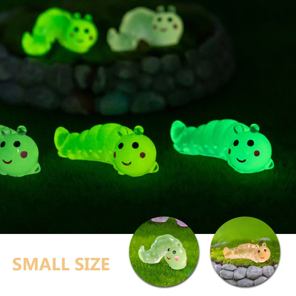 

50 Pcs Micro Landscape Caterpillar Miniature Worm Statue Decorations Desk Resin