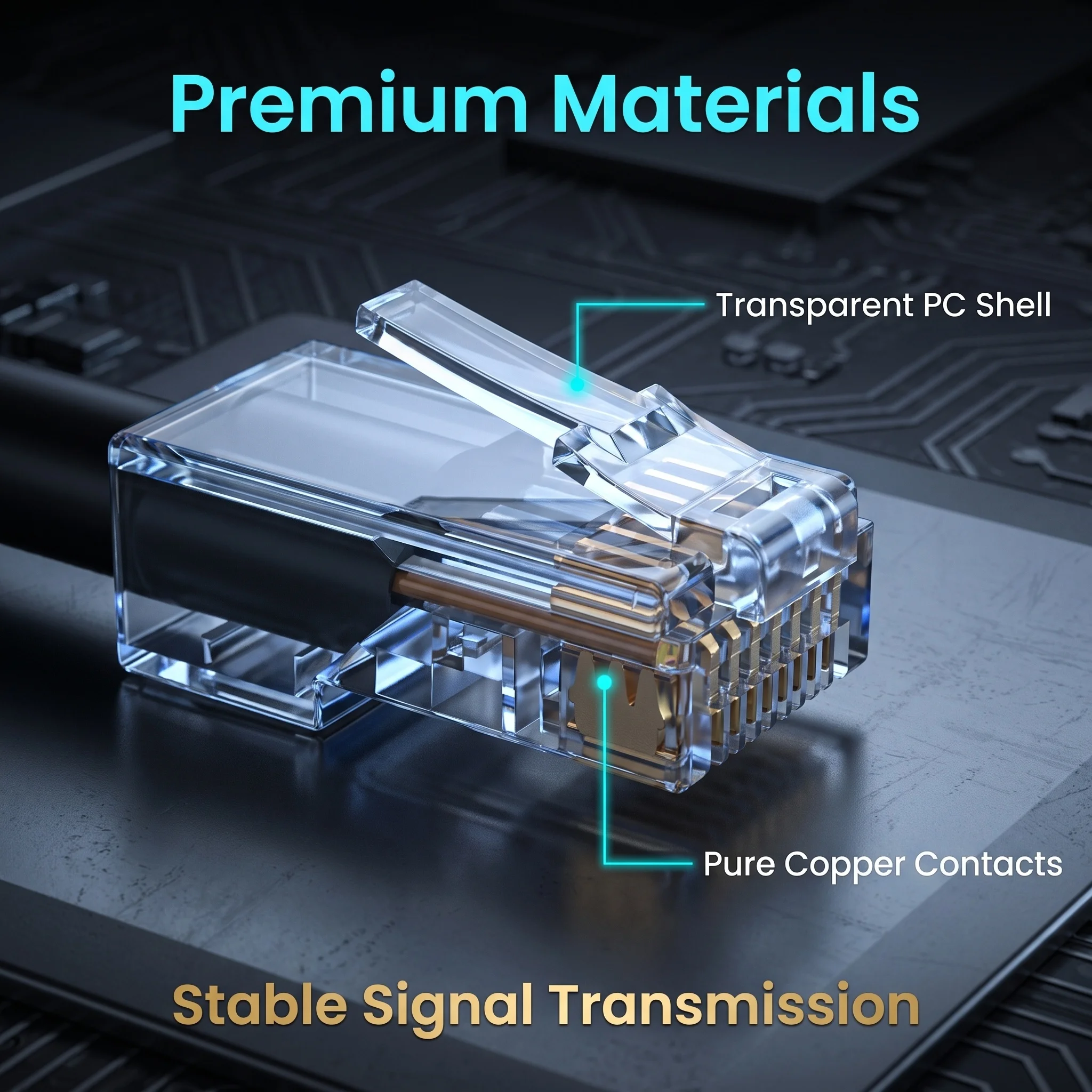10-1000pcs RJ45 CAT5e Pass through Connectors Gold-Plated 8P8C Crimp Standard Ethernet Network Modular Plug Crystal End