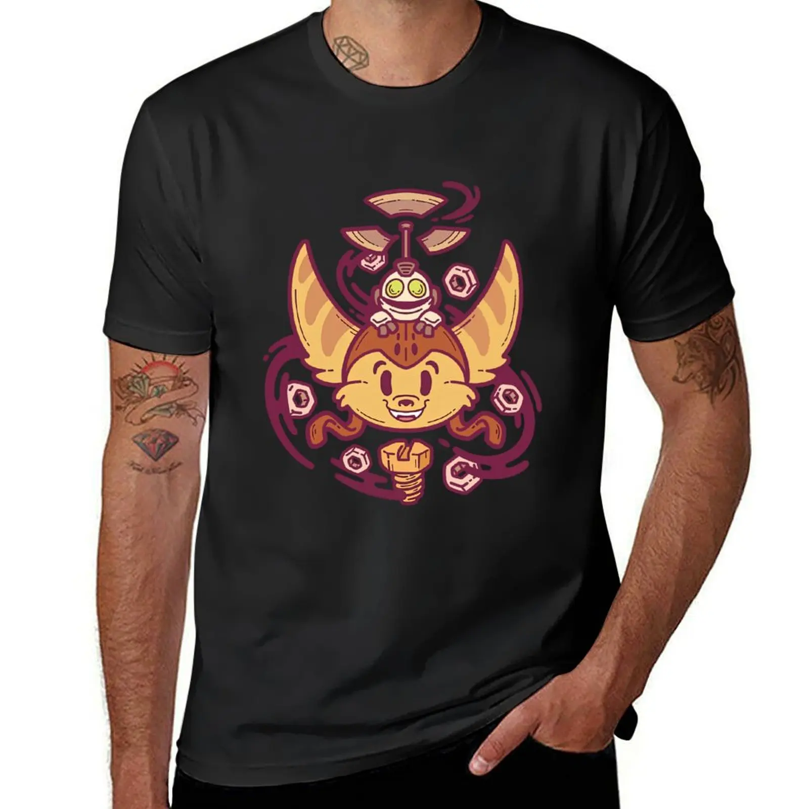 Ratchet & Clank T-Shirt anime clothes animal prinfor boys mens graphic t-shirts pack