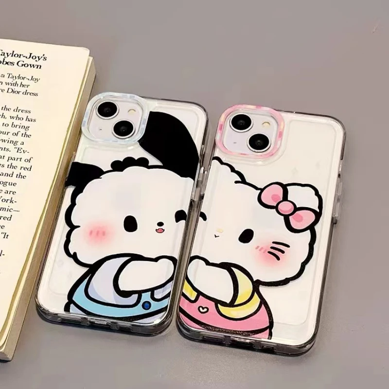 جراب هاتف Miniso Hello Kitty ، غطاء لطيف لهاتف iPhone 14 Pro ، 14Plus ، XS ، X ، SE ، 11 Pro Max ، 13 ، 12 Pro Max ، XR ، 8 Plus ، Sanrio ، Pochacco