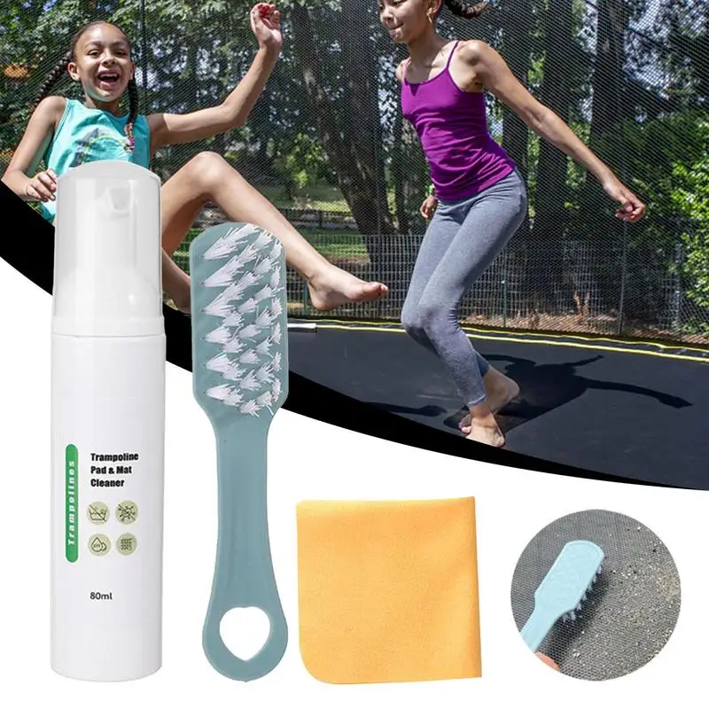 Trampoline Cleaning Foam Kit Three-Piece Trampoline Cleaning Foam Brush Set Gentle Cleaning Tool For Removing Dirt Grass And