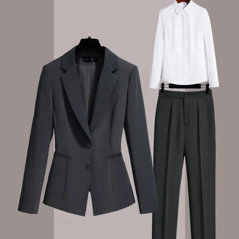 Imagem -03 - Blazer Feminino com Duas Peças e Conjunto de Calças Roupas Elegantes de Negócios Roupas de Outono Roupas de Escritório