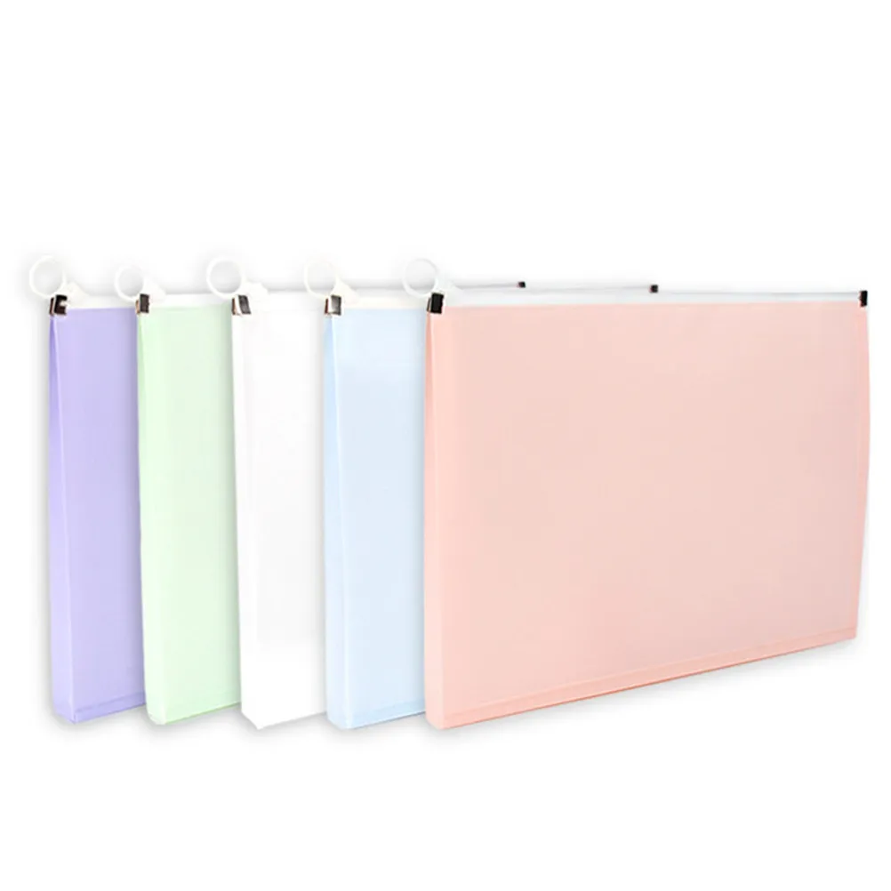 

5Pcs File Folder Pencil Pouches Wear-Resistant Lightweight Large Capacity Zipper Pencil Cases Portable Pen Organizer Stationery