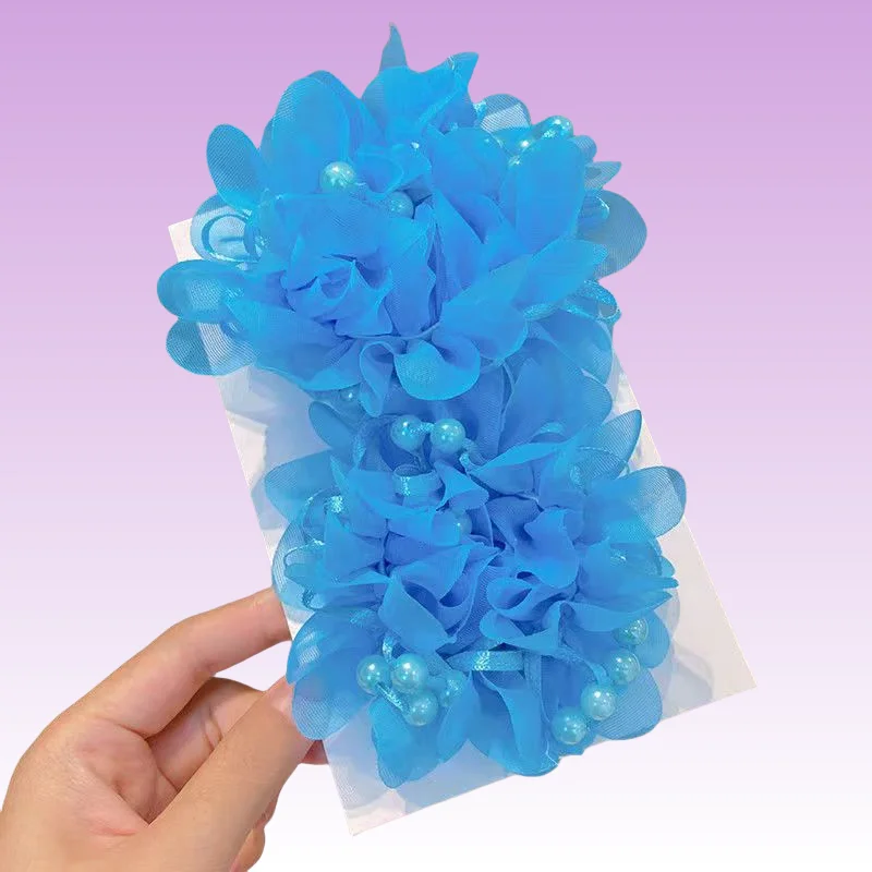 2/4 Stück Kinder-Haarband mit Netzperlen und Blumen, Schonend für Mädchenhaar, Doppelkugel-Haarschmuck für Kinder – Detail 21