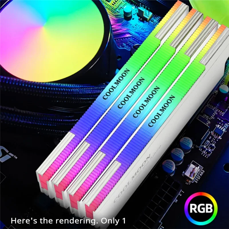 COOLMOON 1PCS RAM Memory Heat Sink Cooler 5V 3Pin ARGB Addressable Cooling Vest Heatsink Radiator For DDR3 DDR4 DDR5-X59A