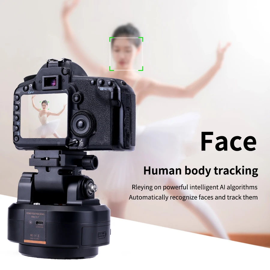 ZIFON YT2000 Remote Motorized PTZ, AI Face Recognition, Horizontal 360° Rotation for Camera Smartphone Action Camera Live Stream