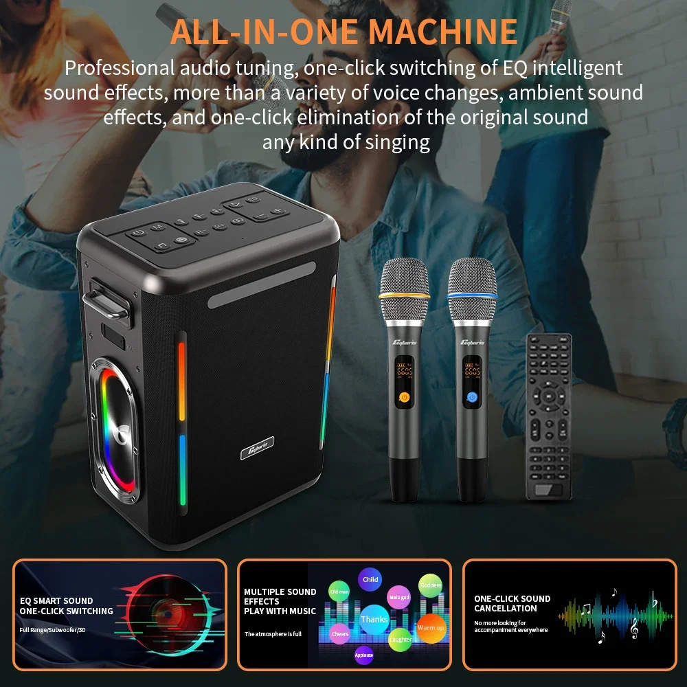 Neuer 400w Hoch leistungs lautsprecher Drahtlose Bluetooth-Lautsprecher für den Außenbereich Langlebiges mobiles Karaoke mit Mikrofon-Soundkarte vor Ort