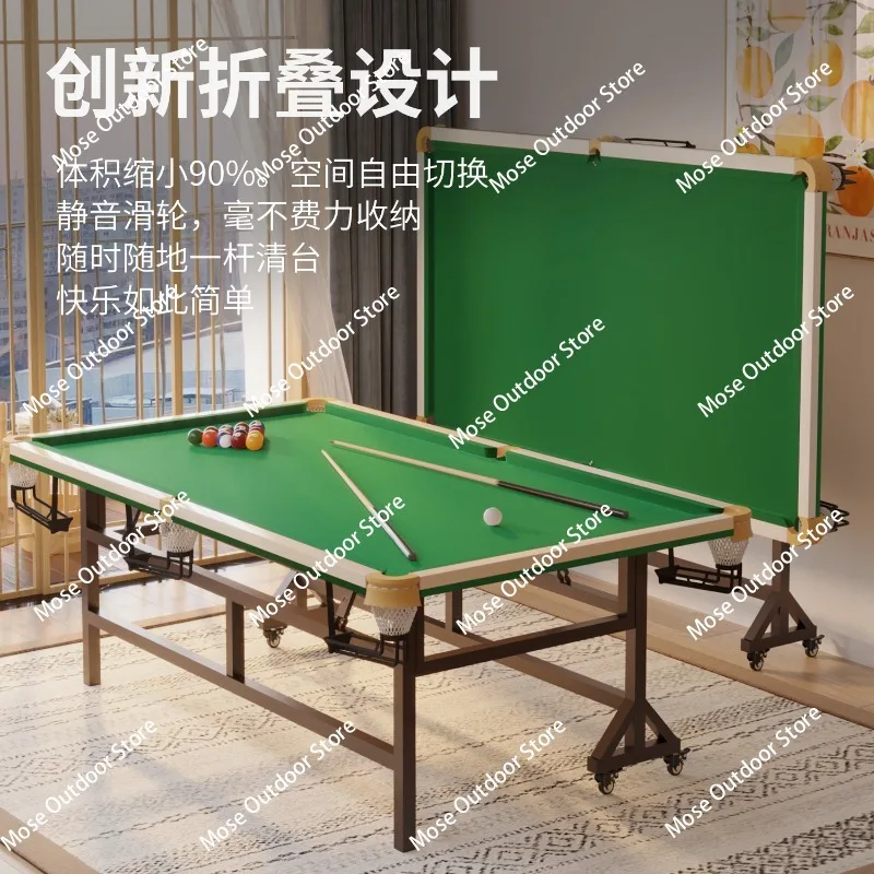 

Household Billiards Practice Table Adult Chinese Black Eight Ball Indoor Five-point Practice Ideas Low Pole Vertical Folding