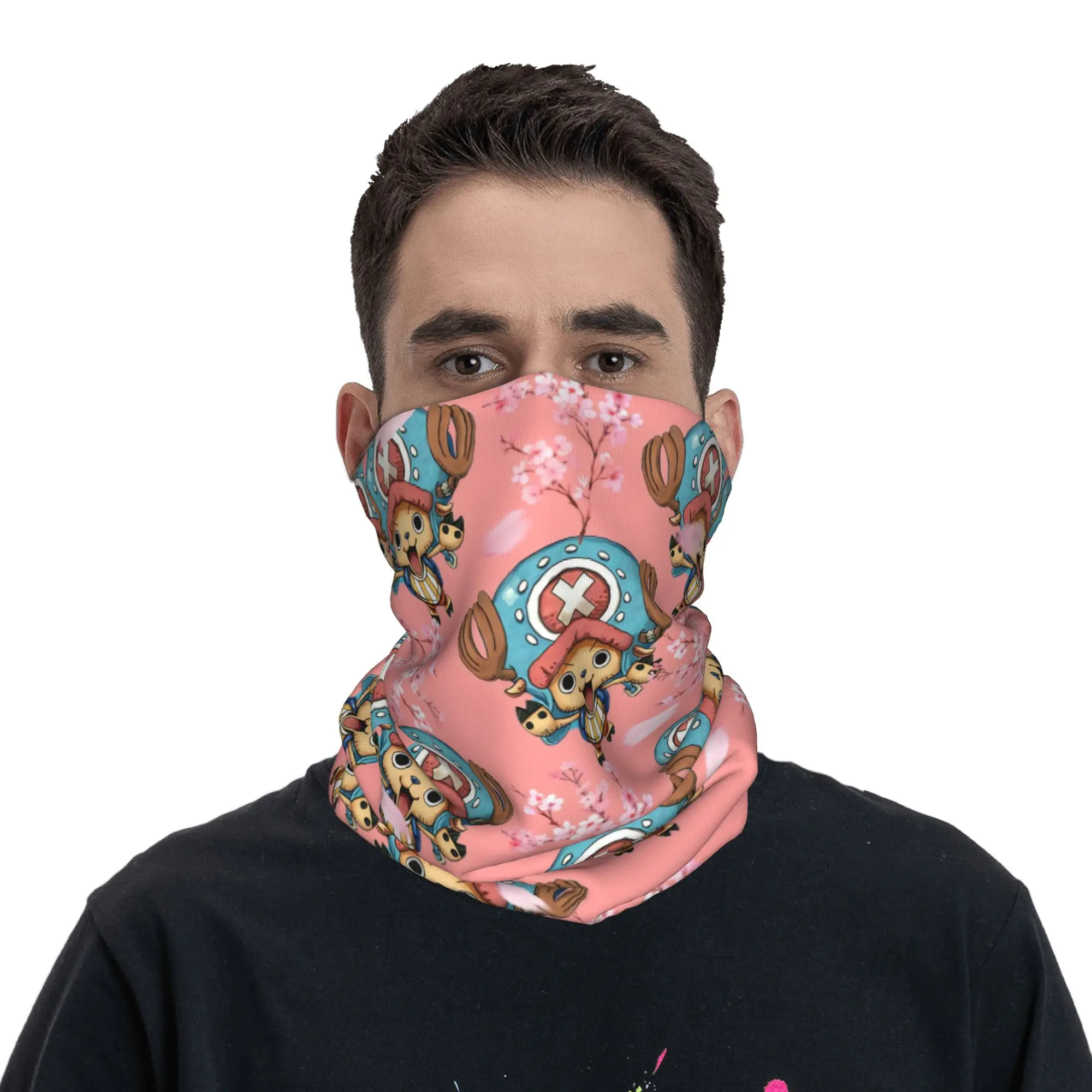 

Custom Chopper Janpan Anime Neck Gaiter Women Men Windproof Winter Comics Bandana Scarf for Ski
