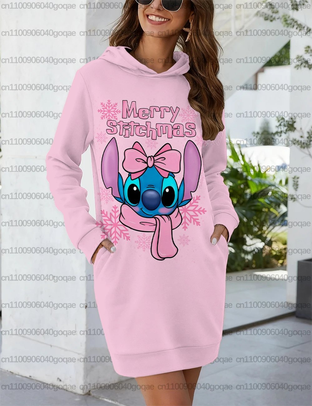 Robe à capuche pour femmes, avec dessin animé Disney Stitch, imprimé mignon et doux, à la mode, Style de rue, chemise de sport, tenue de fête, nouvelle collection