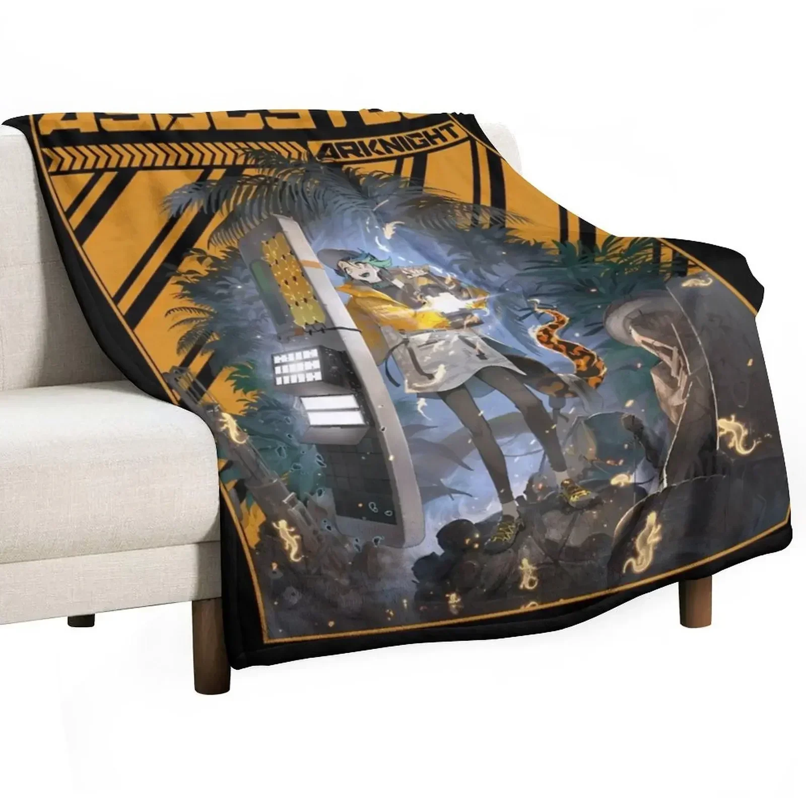 ARKNIGHTS ASBESTOS ELITE Throw Blanket Decoratives Weighted wednesday Beautifuls Blankets