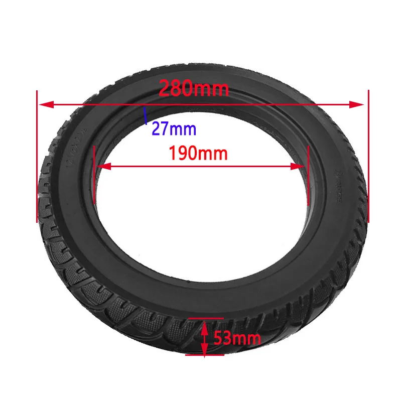 High-quality 12 Inch 12 1/2X2 1/4 solid Tyre Accessories  Replacement Tire Non-inflatable Practical Rubber