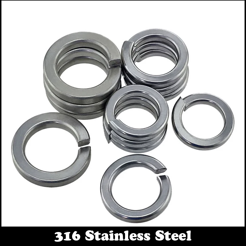 

M12 M14 M16 M18 M20 M22 M24 316 Stainless Steel 316SS DIN127 GB93 Square End Gasket Ring Cushion Split Lock Spring Washer