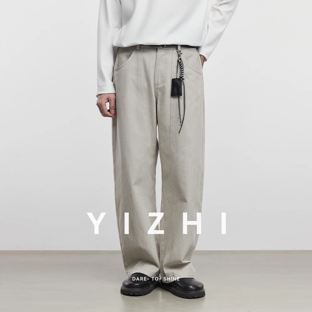 Fashion Men's Casual Suit Pants 2025 Spring and Autumn New Loose Straight Leg Newark Design Business Commuter Men's Casual Pants