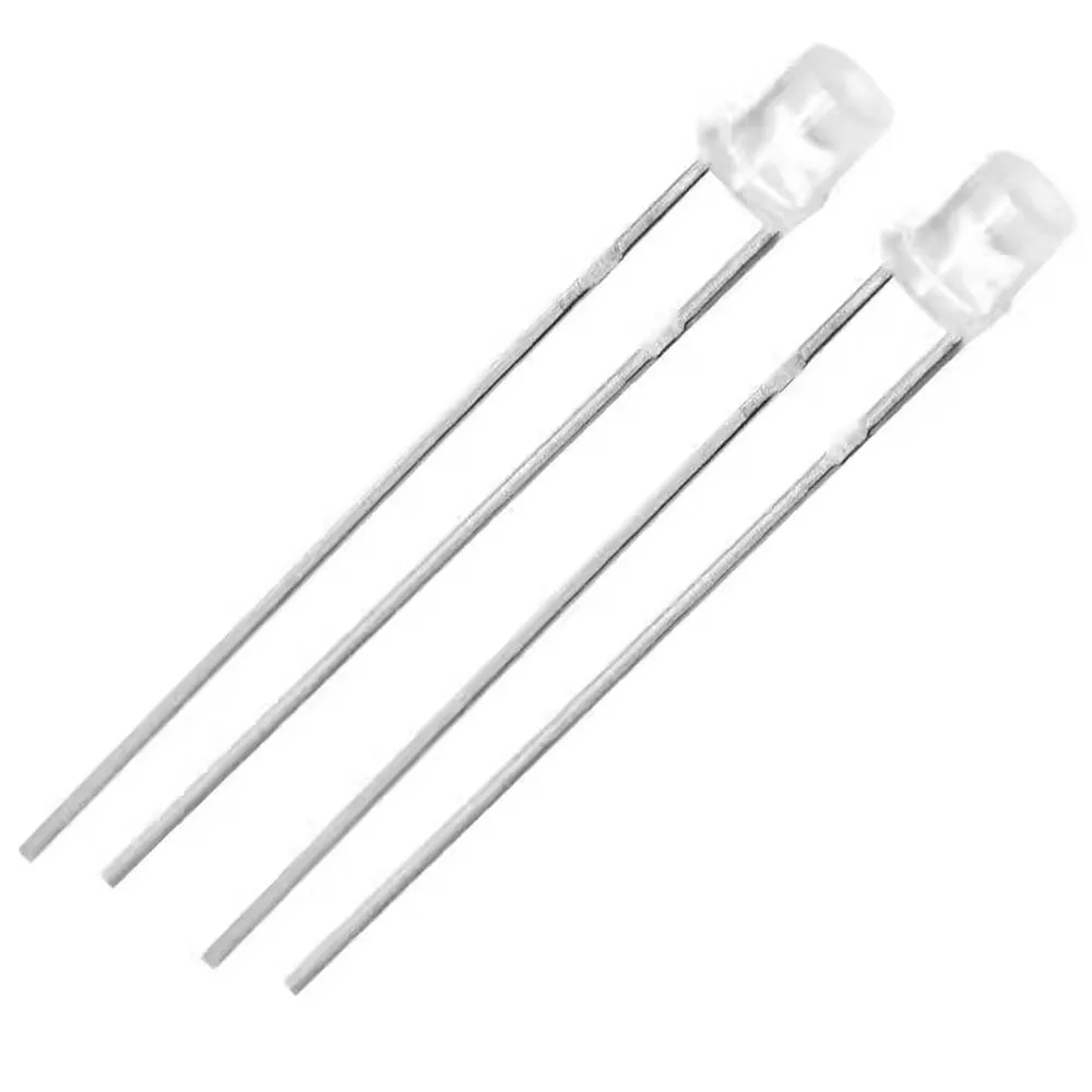 100pcs 3mm 2pins Misty Flat Top LED Diffused White Red Yellow Blue Green Wide Angle light emitting diode lamp