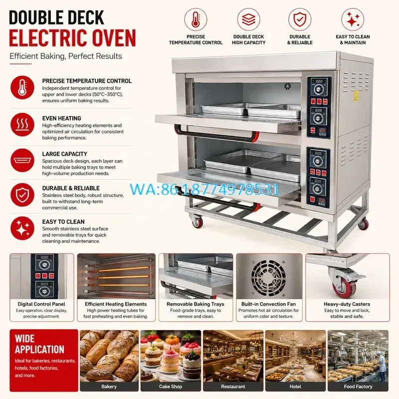 Wmwmnu for 4 Tray Convection Oven Commercial Bakery Oven with Uniform Heating and Digital Display 6 Tray Convection Oven
