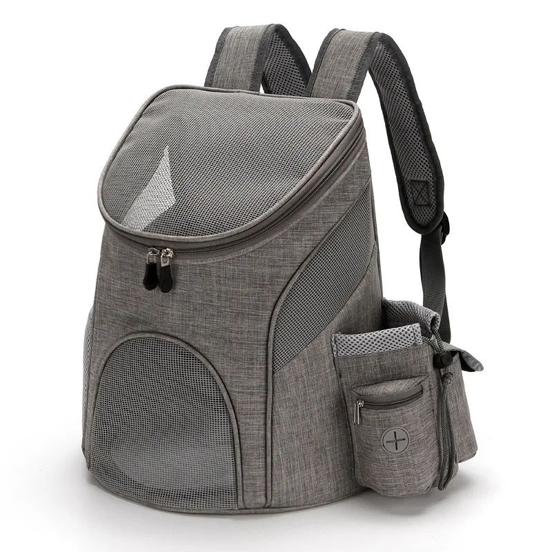 Mochila transpirable plegable para perros y gatos, doble correa