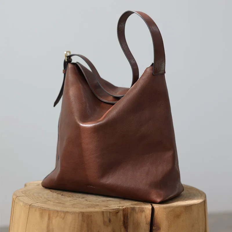 

2024 Retro Genuine Leather Tote Large Capacity Practical Shoulder Bag Women Luxury Handbag Soft And Comfortable To Use For Work