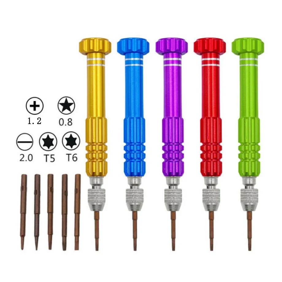 

DIY 5 in 1 Precision Magnetic Screwdrivers Set S2 Alloy Steel Bits Non-Slip Handle For Mobile Phone Tablet Repair Opening Tools