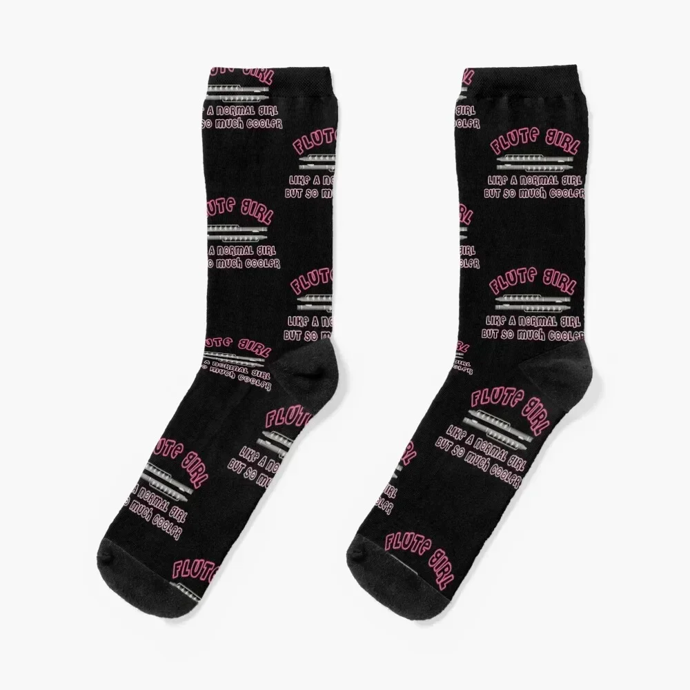 Flauta chica, como una chica normal pero mucho más fresco calcetines Flutist regalo de Navidad conjunto para correr calcetines para hombre y mujer