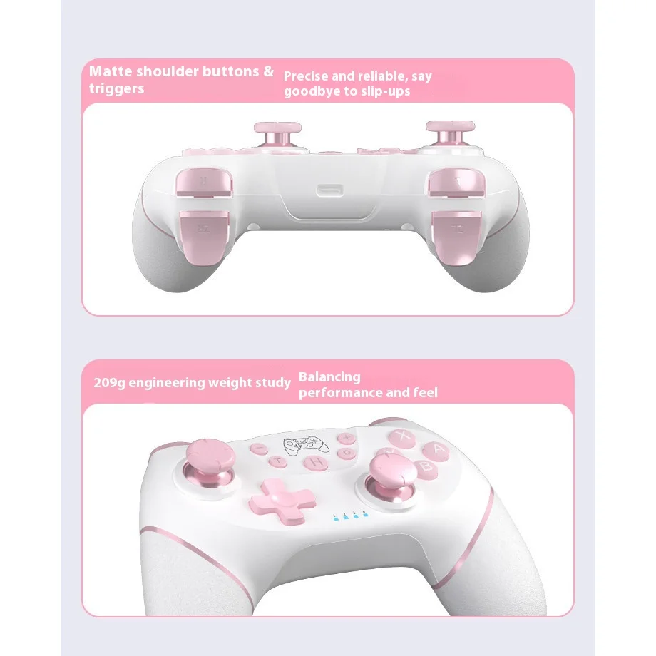 ACEGAMER SW02 controlador Bluetooth Dual-mode Hall Joystick Anti-Slip Grips Função Tubro Para Switch 2/1/PC Multi-Colorgame presente