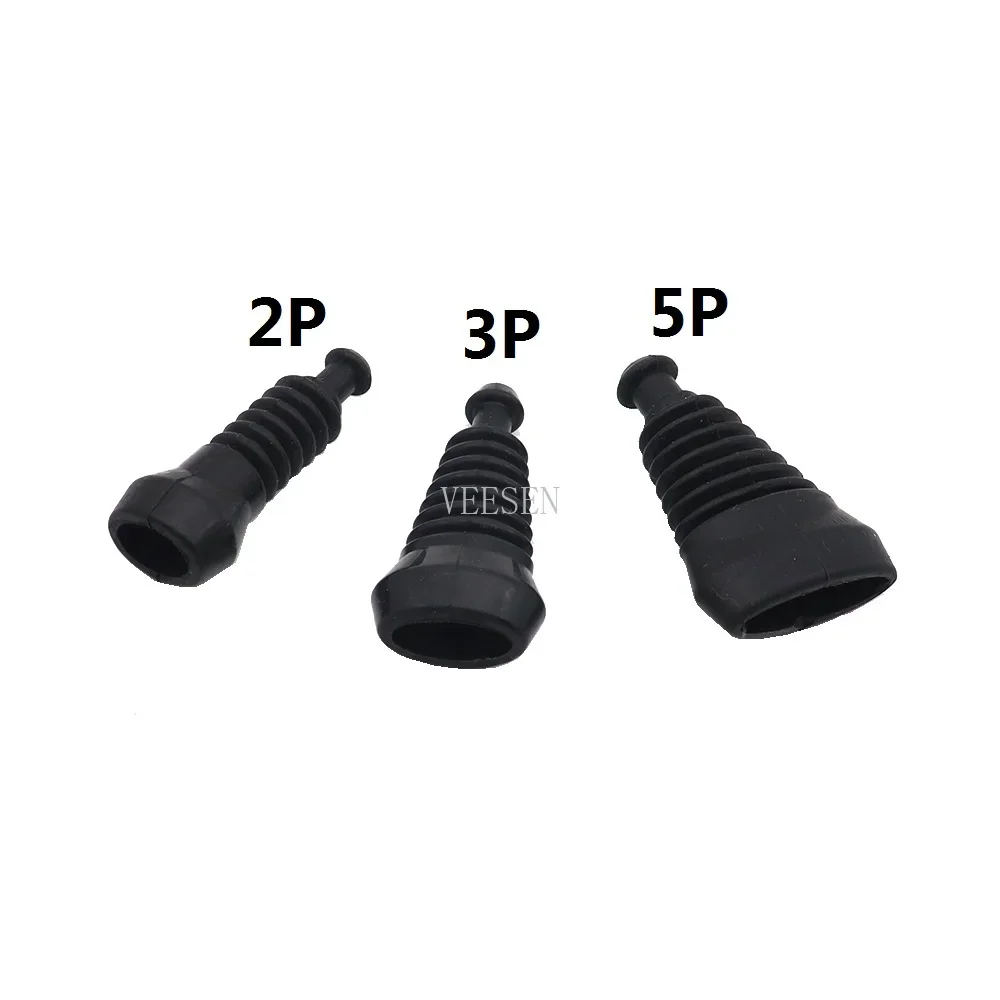 

5sets 2pin 3pin 5pin Waterproof Superseal Connector Black Rubber Boot Cover Cap for Tyco AMP 1.5 Series Connectors