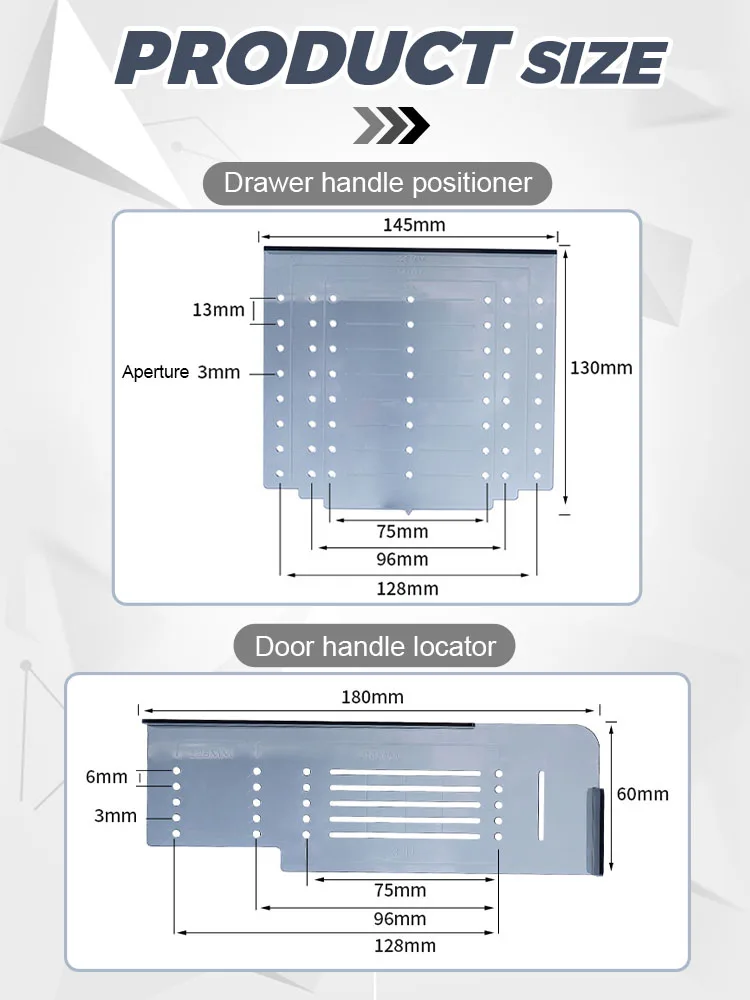 Imagem -05 - Gaveta Handle Template para Cabinet Handle Knob Centro de Perfuração Modelo de Montagem Soco de Madeira