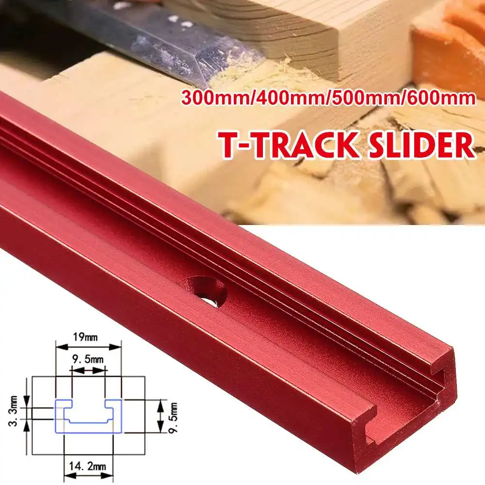 Woodworking T Track Red Slider M8 T Screw 19x9.5mm Nut Saw Table Acting Hold Down Clamp For T-Slot Workbench Wood DIY Tools