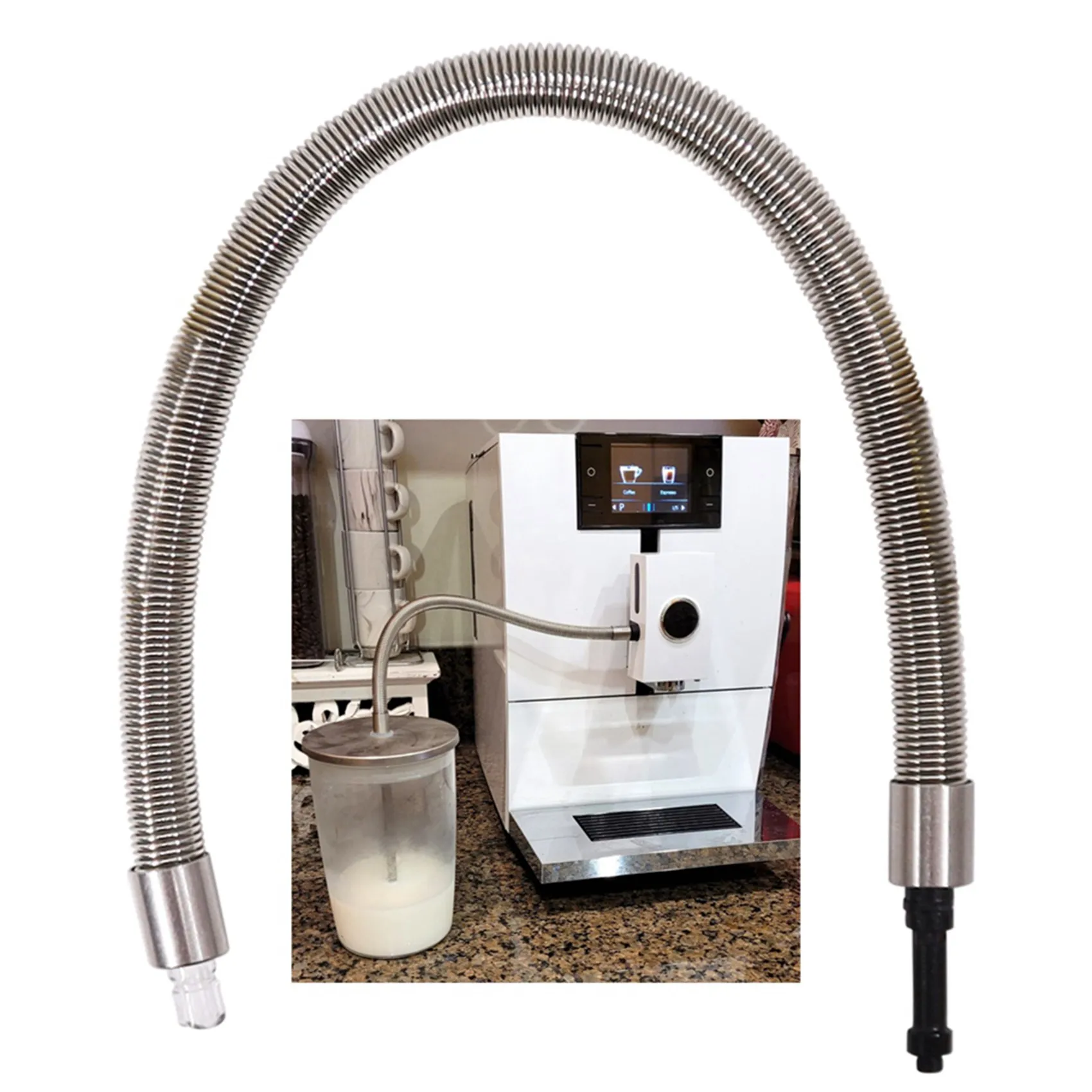 ABUH-3X Milk Pipe Milk Tube For JURA Coffee Machine Maker Connect Milk Container Cooler, With HP3 Adapter
