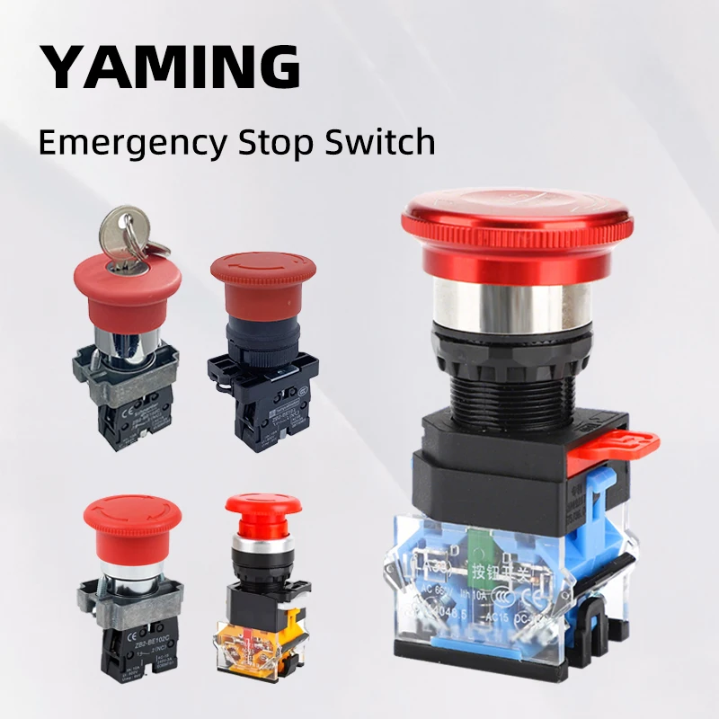 

Emergency Stop Push Button Switch Mushroom Head LA38-11ZS Self-locking LAY37 XB2 Elevator Accessory BS542C