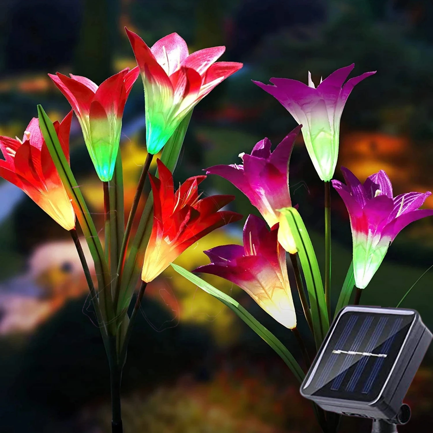 Luz Solar Led para exteriores, luces de jardín impermeables, cambio de 7 colores, decoración de Patio y jardín