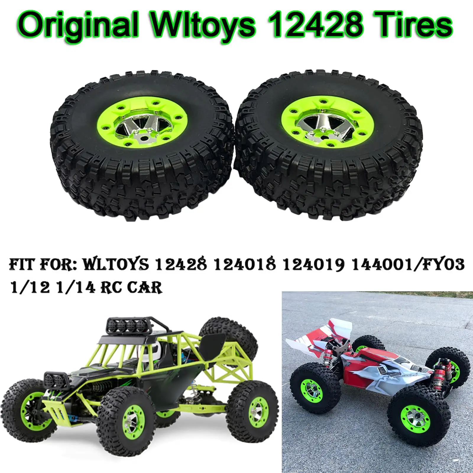 Heavy Duty Rubber Metal RC Car Tires Model Wheel Rim Upgrade Accessory for Wltoys 124018 124017 1 12 view 5