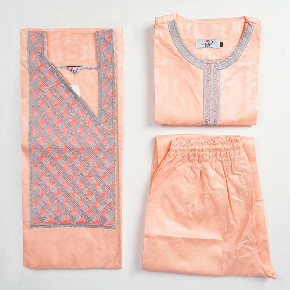 ملابس أفريقية جديدة للرجال Dashiki تقليد الزي رداء التطريز بلايز السراويل الدعاوى بازان مسلم ملابس حفلات الزفاف