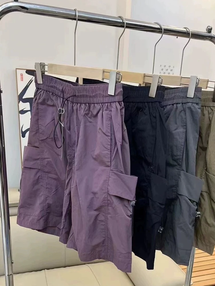 كوي جاف ملابس العمل orts الرجال الصيف الأمريكية الرجعية فضفاض التخسيس دوبان رقيقة مقاوم للماء عادية خمسة أرباع السراويل #2
