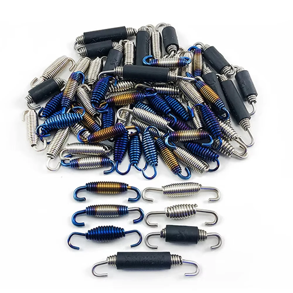 2PC Universal Spring Hooks Front Middle Link Pipe Rotatable Metal Springs full system Motorcycle Exhaust pipe