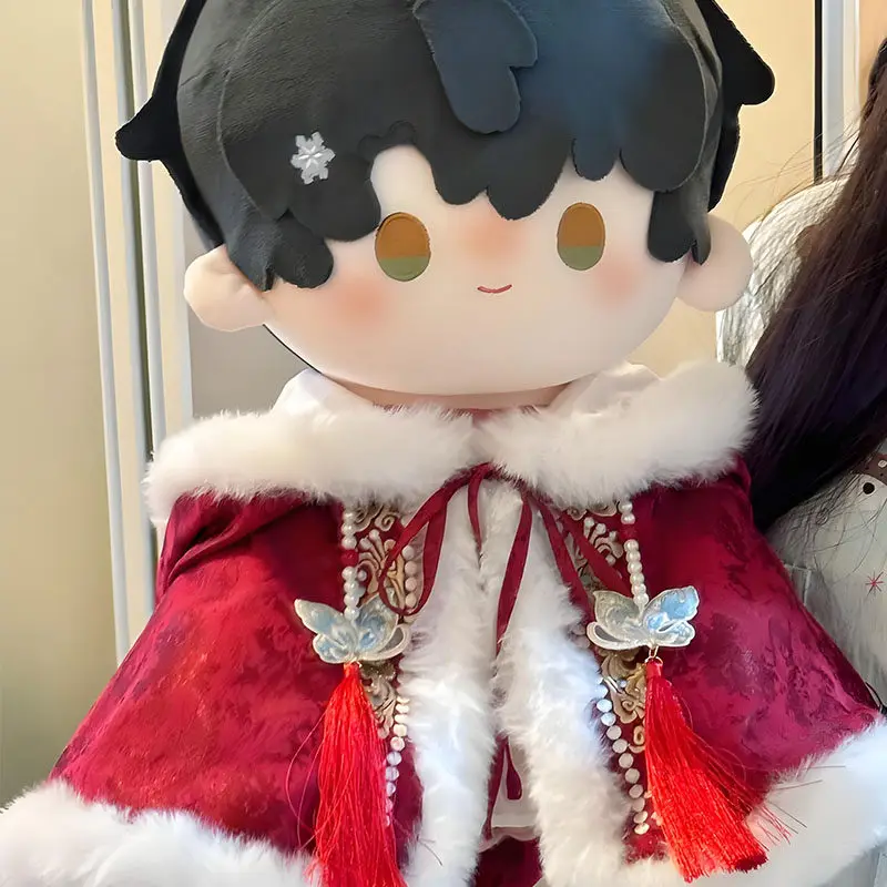 

40cm Cm Ancient Style Embroidered Cloak Cotton Doll Clothes Sitting Position No Attribute Doll New Year'S Clothing Replacement
