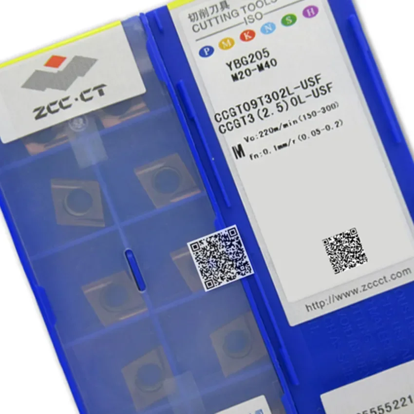 CCGT09T302R-USF YBG205/CCGT09T302L-USF YBG205/CCGT09T304R-USF YBG205/CCGT09T304L-USF YBG205 ZCC.CT insertos de carburo CNC 10 unids/caja