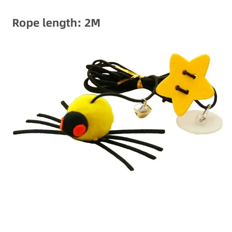 Cat Pet Toy Hanging Door To Relieve Depression Swinging Hanging Elastic Rope Feather Playing Stick Bell Spider Gatos Для Кошек