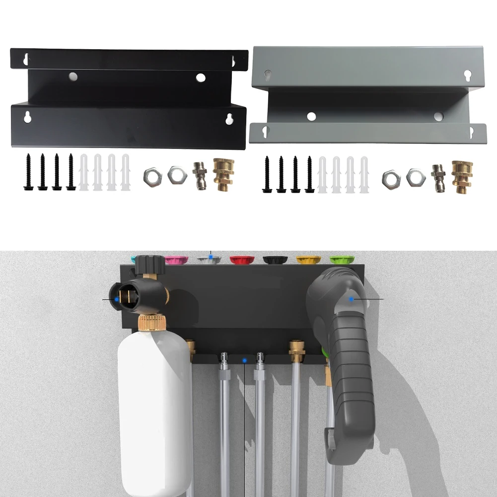 رف معدني لغسالة الضغط العالي، حامل تخزين مثبت على الحائط، هيكل من الفولاذ المقاوم للصدأ مقاوم للصدأ #4