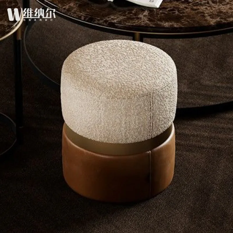 Italian minimalist high-end light luxury dressing stool modern simple small apartment bedroom home designer makeup stool