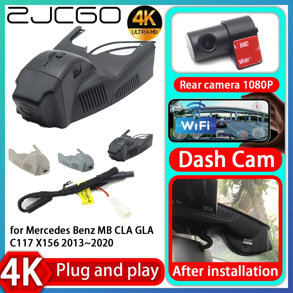 

ZJCGO UHD 4K 2160P Plug and Play DVR Dash Cam Video Recorder for Mercedes Benz MB CLA GLA C117 X156 2013~2020