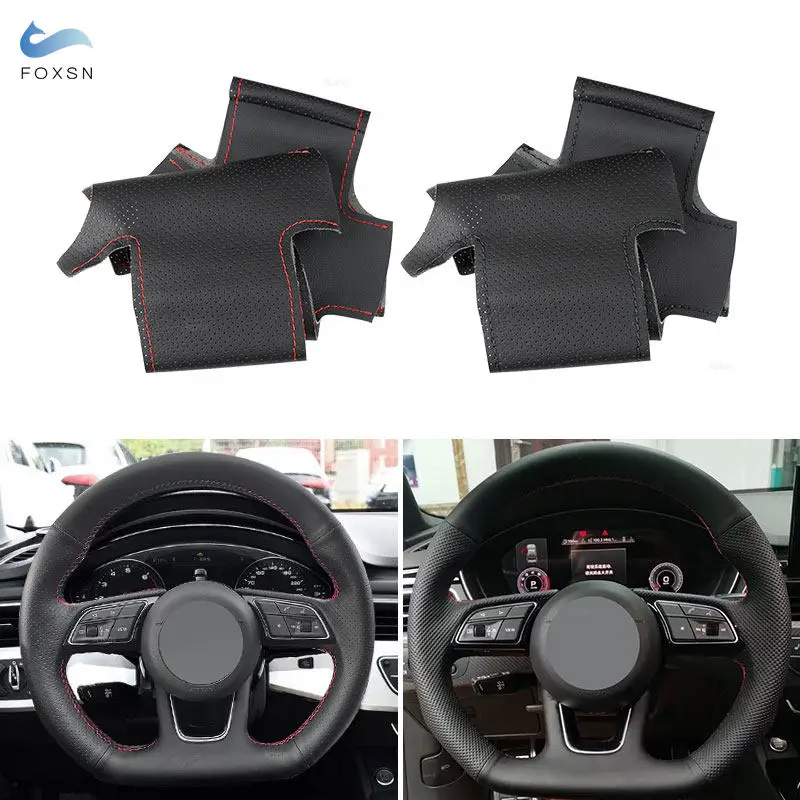 Car Steering Wheel Cover Microfiber Leather Trim Accessories For Audi A1 8X A3 8V/8Y A4 B9/8W A5 8W6 S3 S4 S5 RS 3 4 5 Q2 SQ2