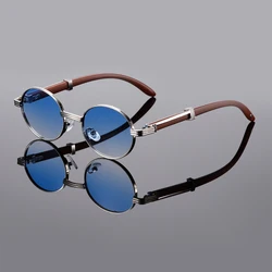 KAMMPT Vintage Oval Sunglasses Men Fashion Retro Metal Rim Gradient Casual Shades Women Trendy Luxury Brand Design Sun Glasses