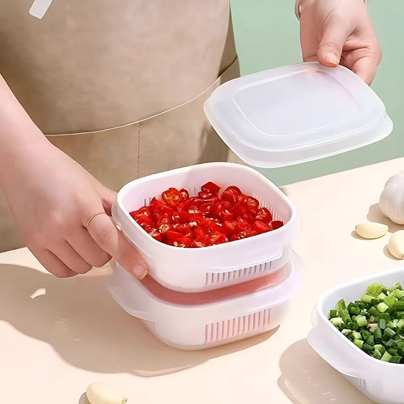 Rice Sub Packaging Fresh-keeping Box Heated Microwave Oven Vegetable Rice Fruit Separate Packaging Box Kitchen Tools