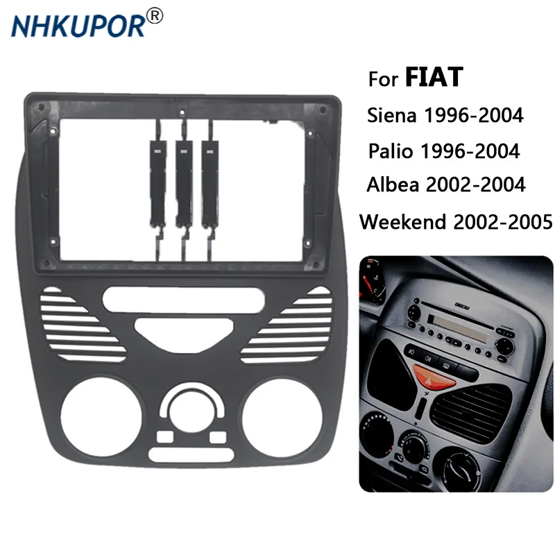 9 inch Car Radio Fascia For FIAT Palio Albea Siena 2002 2003 2004 Auto Stereo Install Dash Panel Frame Kit Interior Accessories