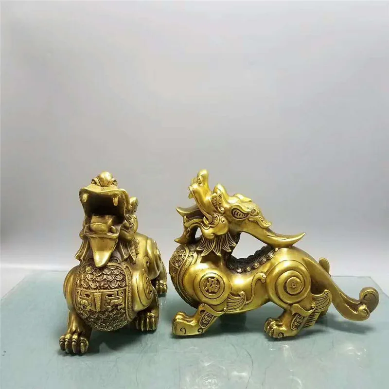 Guyunzhai Brass Pattern Piqiu Craft Gift Home Decoration